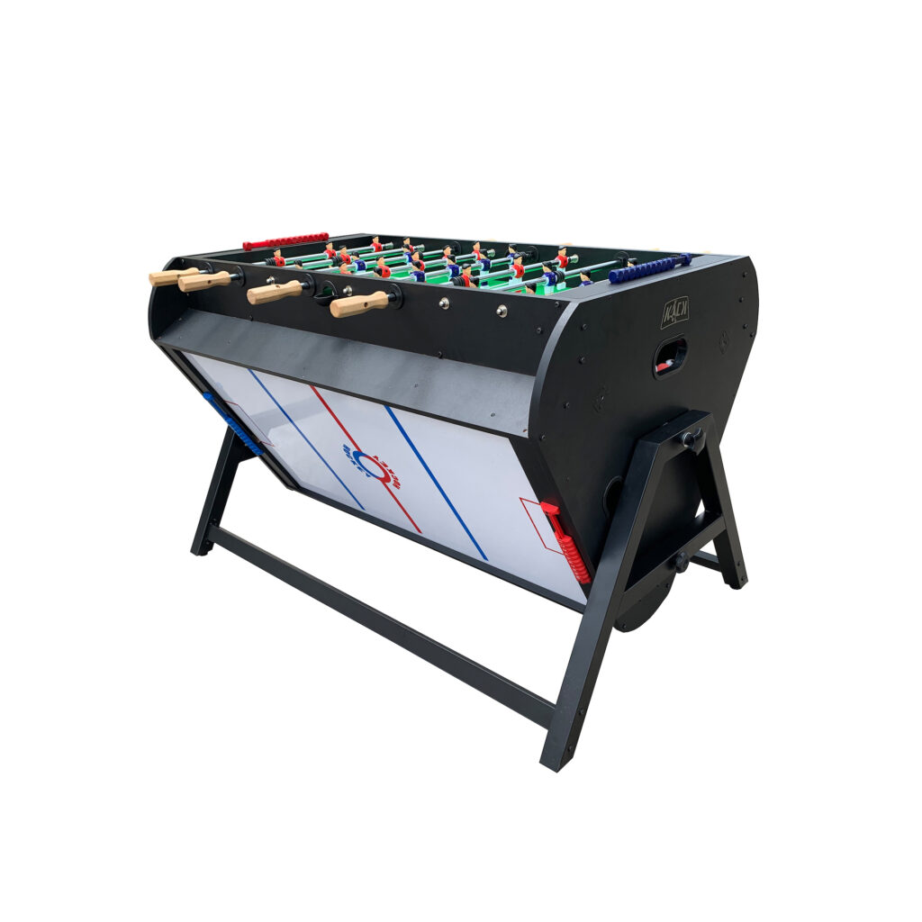 KICK Triplex 55″ Telescopic Rods 3in1 Swivel Multi Game Table (Black